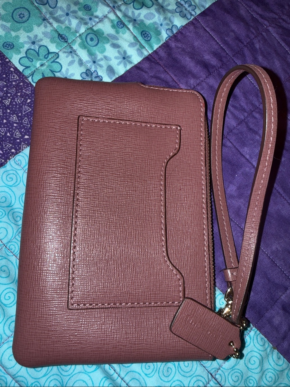 Coach Wristlet wallet brown leather with interior exterior card slots, NWOT